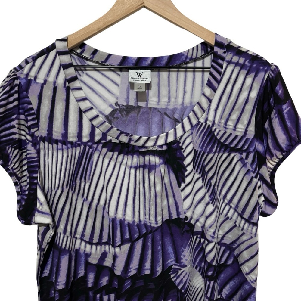 Worthington Woman Stretch Crew Neck Top Women's Size 1X - Picture 2 of 12